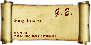 Geng Endre névjegykártya